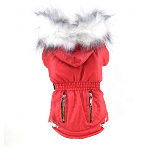 Zimní bunda pro čivavu červená