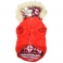 Luxusní oboustranná zimní bunda pro psa vel S - červená