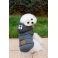 Luxusní zimní bunda pro psa s kožíškem - šedá vel. S