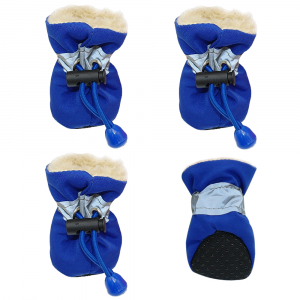 Zimní boty pro psa s kožíškem modré vel. 4cm