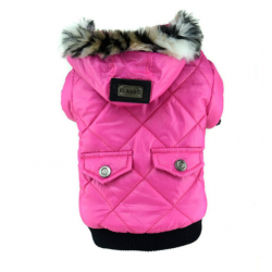 Zimní bunda pro psa s kapsami vel. XS - fialová 