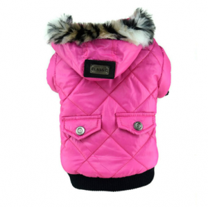 Zimní bunda pro psa s kapsami vel. XS - fialová 