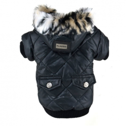 Zimní bunda pro psa s kapsami vel. XS černá