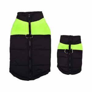 Zimní bunda pro psa se zapínáním na zádech žlutý pruh - vel. S