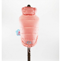 Outdoorová zimní vesta pro psa lososová - vel. M (délka 30cm)