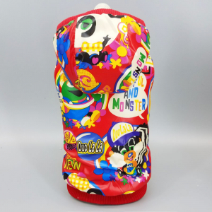 Zimní bunda pro psa Comics červená - vel. XS