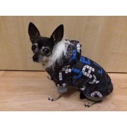 Zimní bunda pro psa s písmenky modrá - vel. XL