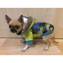 Zimní bunda pro psa ARMY modrá vel. S