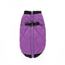 Zimní bunda pro psa se zapínáním na zádech fialová