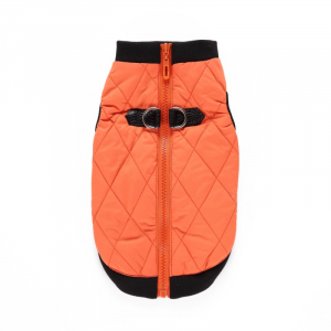 Zimní bunda pro psa se zapínáním na zádech oranžová- vel. L