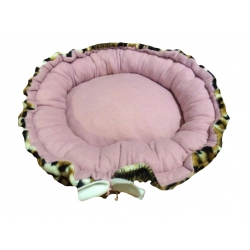 Oválný pelíšek pro psa růžovo/tygrovaný